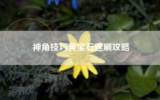 神角技巧黄宝石速刷攻略
