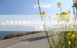 qq飞车手游满改k24外观,QQ飞车手游k24怎么样