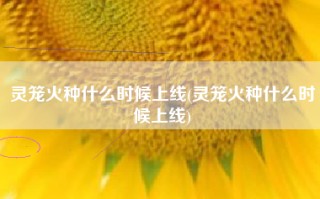 灵笼火种什么时候上线(灵笼火种什么时候上线)