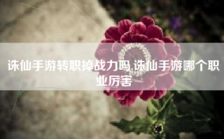 诛仙手游转职掉战力吗,诛仙手游哪个职业厉害