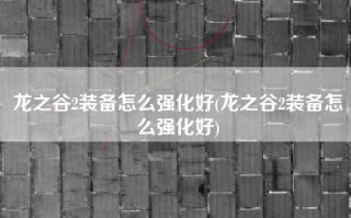 龙之谷2装备怎么强化好(龙之谷2装备怎么强化好)