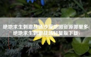 绝地求生刺激战场沙漠地图资源哪里多(绝地求生刺激战场轻量版下载)
