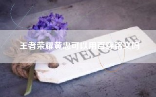 王者荣耀黄忠可以用百穿铭文吗