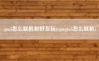 gta5怎么联机和好友玩(epicgta5怎么联机)