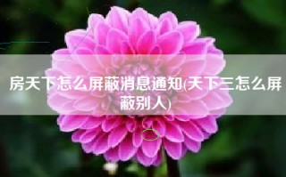 房天下怎么屏蔽消息通知(天下三怎么屏蔽别人)