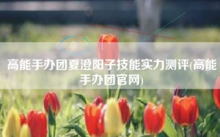高能手办团夏澄阳子技能实力测评(高能手办团官网)