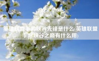 英雄联盟手游峡谷先锋是什么(英雄联盟手游峡谷之巅有什么用)