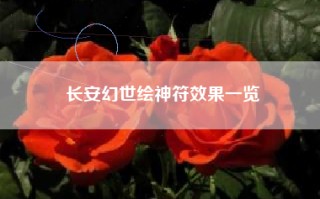 长安幻世绘神符效果一览