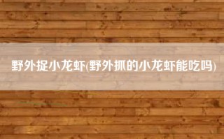 野外捉小龙虾(野外抓的小龙虾能吃吗)