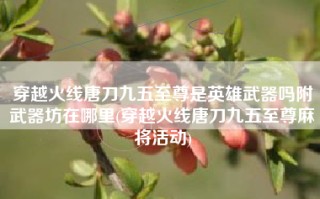 穿越火线唐刀九五至尊是英雄武器吗附武器坊在哪里(穿越火线唐刀九五至尊麻将活动)