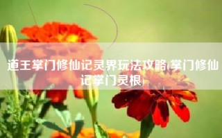 道王掌门修仙记灵界玩法攻略(掌门修仙记掌门灵根)