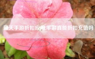 蓝天手游折扣应用,手游真能折扣充值吗