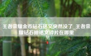 王者荣耀金币钻石铭文突然没了_王者荣耀钻石抽铭文碎片在哪里