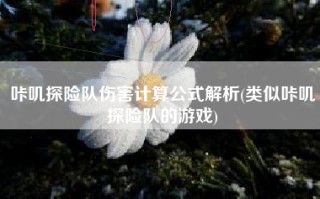 咔叽探险队伤害计算公式解析(类似咔叽探险队的游戏)