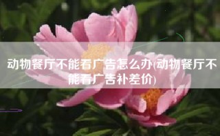 动物餐厅不能看广告怎么办(动物餐厅不能看广告补差价)