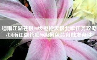 烟雨江湖苍狼90级橙枪天狼北歌任务攻略 (烟雨江湖苍狼90级橙色装备触发条件)