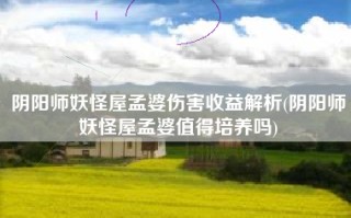 阴阳师妖怪屋孟婆伤害收益解析(阴阳师妖怪屋孟婆值得培养吗)