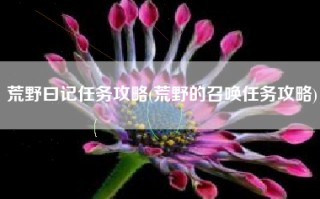荒野曰记任务攻略(荒野的召唤任务攻略)