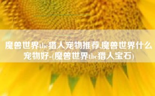 魔兽世界tbc猎人宠物推荐,魔兽世界什么宠物好-(魔兽世界tbc猎人宝石)