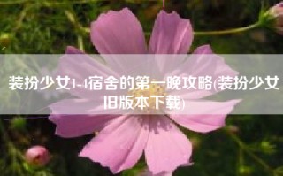 装扮少女1-4宿舍的第一晚攻略(装扮少女旧版本下载)