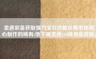 柔道装备获取强力宝石攻略众筹市场用心制作的稀有(地下城柔道110级装备获取)