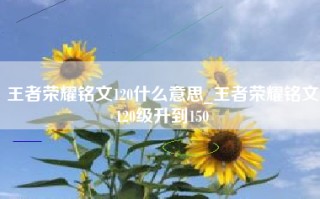 王者荣耀铭文120什么意思_王者荣耀铭文120级升到150