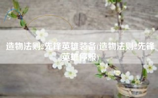 造物法则2先锋英雄装备(造物法则2先锋英雄停服)
