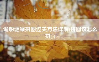 诡船谜案拼图过关方法详解(拼图该怎么拼())