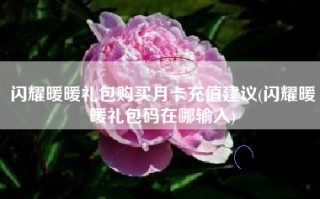 闪耀暖暖礼包购买月卡充值建议(闪耀暖暖礼包码在哪输入)