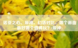 诺亚之心、原神、幻塔对比，哪个画面最好哪个值得玩？(原神)