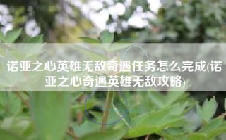 诺亚之心英雄无敌奇遇任务怎么完成(诺亚之心奇遇英雄无敌攻略)