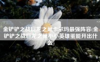 金铲铲之战巨龙之巢卡尔玛最强阵容(金铲铲之战巨龙之巢小小英雄蛋能开出什么)