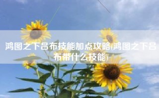 鸿图之下吕布技能加点攻略(鸿图之下吕布带什么技能)
