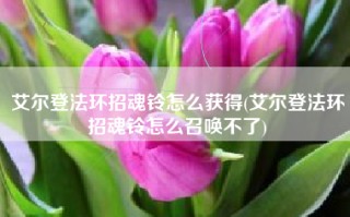 艾尔登法环招魂铃怎么获得(艾尔登法环招魂铃怎么召唤不了)