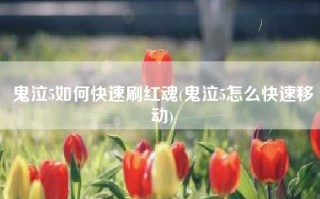 鬼泣5如何快速刷红魂(鬼泣5怎么快速移动)