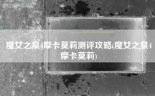 魔女之泉4摩卡莫莉测评攻略(魔女之泉4摩卡莫莉)
