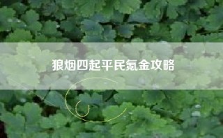 狼烟四起平民氪金攻略