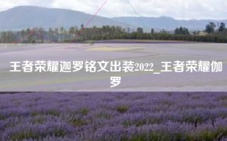 王者荣耀迦罗铭文出装2022_王者荣耀伽罗