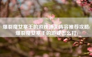 爆裂魔女塞壬的游戏通关阵容推荐攻略(爆裂魔女塞壬的游戏怎么打)