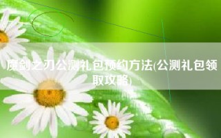 魔剑之刃公测礼包预约方法(公测礼包领取攻略)