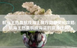 航海王热血航线海上餐厅隐藏奖励攻略(航海王热血航线海盗的浪漫任务)