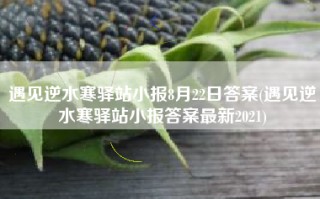 遇见逆水寒驿站小报8月22日答案(遇见逆水寒驿站小报答案最新2021)