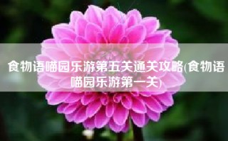 食物语喵园乐游第五关通关攻略(食物语喵园乐游第一关)