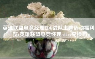 英雄联盟电竞经理EDG战队主题活动福利一览(英雄联盟电竞经理cdkey兑换码)