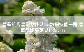 碧蓝航线皇家女仆队2nd数据技能一览(碧蓝航线皇家女仆队2nd)