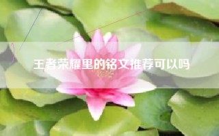 王者荣耀里的铭文推荐可以吗