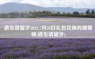 道友请留步2022.7月28日礼包兑换码哪里领(道友请留步)