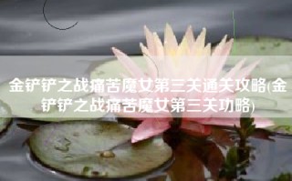 金铲铲之战痛苦魔女第三关通关攻略(金铲铲之战痛苦魔女第三关功略)
