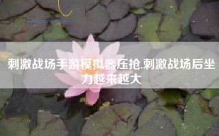 刺激战场手游模拟器压抢,刺激战场后坐力越来越大