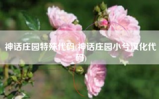神话庄园特殊代码(神话庄园小兮汉化代码)